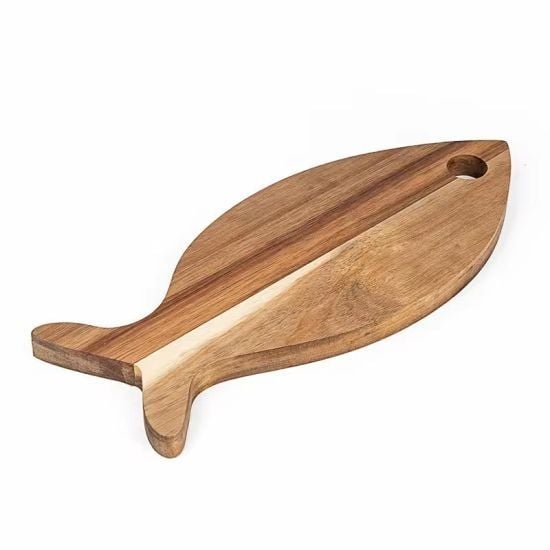 Picture of Narrow Fish Shape chopping board  Eco Friendly Organic Chopping Boards Wooden Cutting Board Kitchen - Multicolor
