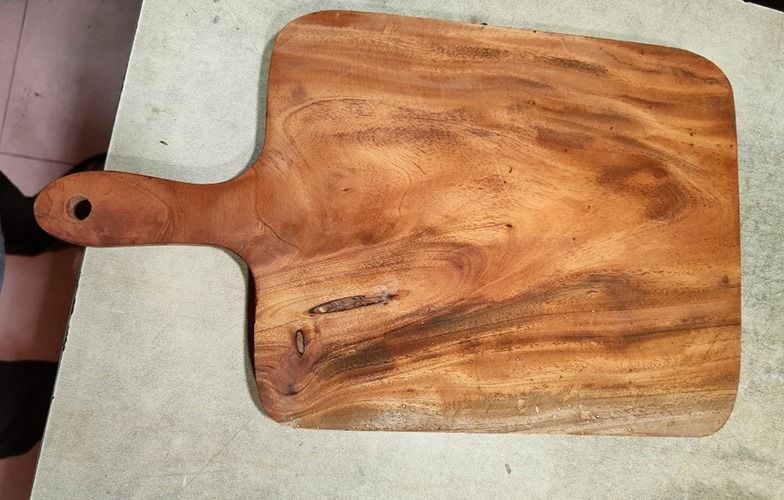 Picture of Vietnam style wooden chopping board ( 17 inch 9 inch ) - Multicolor