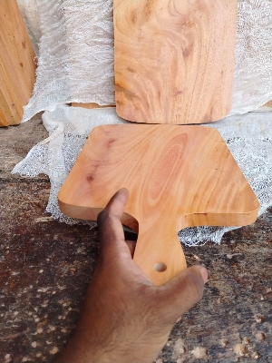 Picture of Vietnam style wooden chopping board ( 17 INCH by 10 inch) - Multicolor