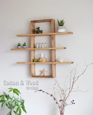 Picture of European Wooden Wall Hanging Rack for Room decoration - Multicolor