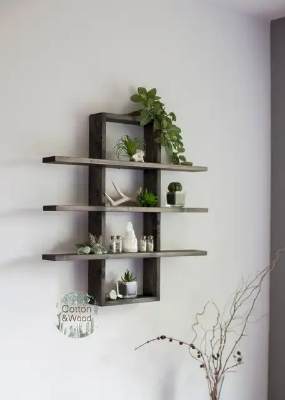 Picture of European Wooden Wall Hanging Rack for Room decoration - Multicolor