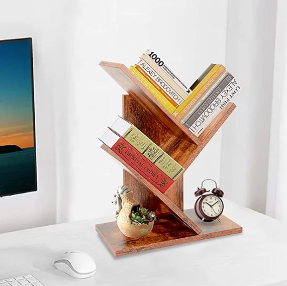 Picture of small size wooden  shelf with unique design - Multicolor