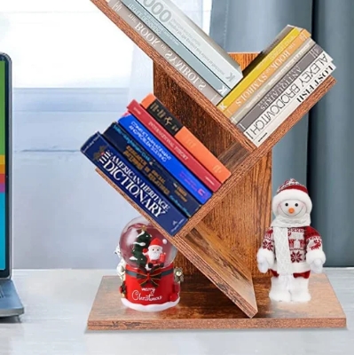 Picture of small size wooden  shelf with unique design - Multicolor