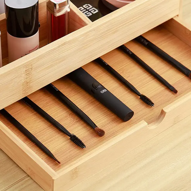 Picture of Wood  Storage Box Cosmetic and Jewelry Display Rack for Bathroom and Living Room - Multicolor
