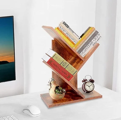 Picture of Kids Book Caddy with Shelf Rack Freestanding Children Bookcase Kids Bookshelf Storage with Shelf for Toddlers - Multicolor