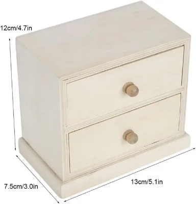 Picture of customised wooden Box Gift Jewelry storage Drawer Case Wood Tea Organizer Container  ( 2 drower ) - Multicolor