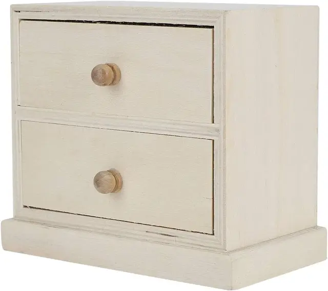 Picture of customised wooden Box Gift Jewelry storage Drawer Case Wood Tea Organizer Container  ( 2 drower ) - Multicolor