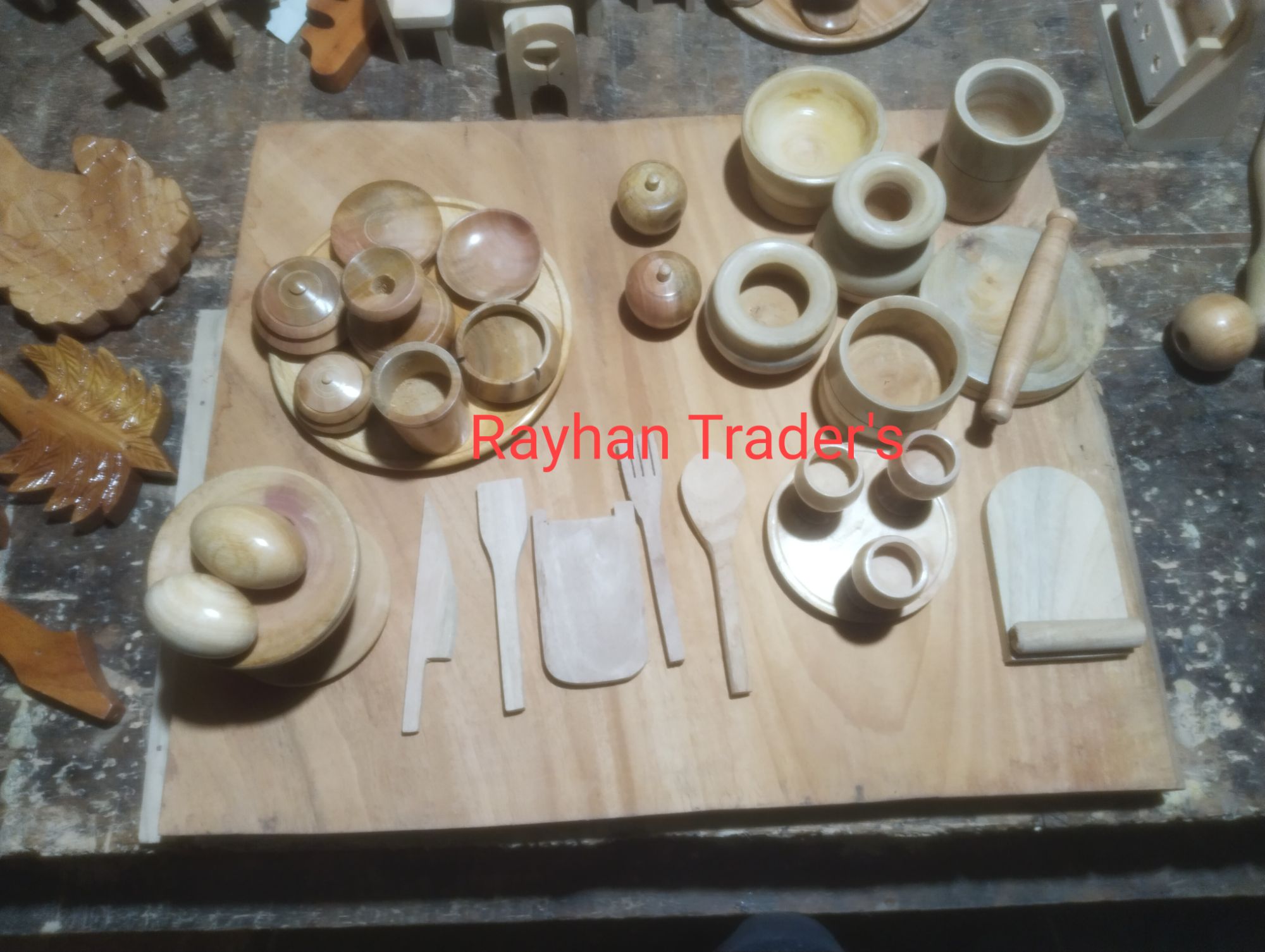 Picture of 31 pcs wooden handmade baby toy set