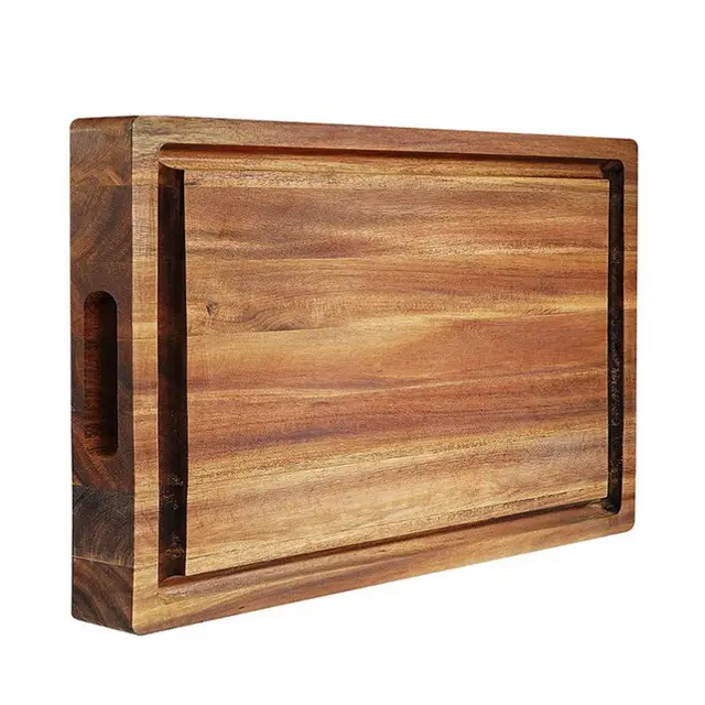 Picture of Customized by timber zone  special design  Wood Rolling Board Wholesale Solid Household Chopping Board Thickened Wooden Board for Kitchen Use - Multicolor
