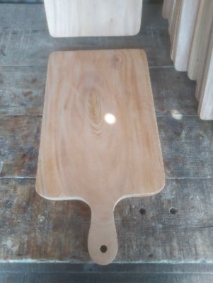 Picture of high quality wooden big size chopping board with handle (10inch by 20 inch ) - Multicolor