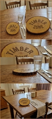 Picture of hot selling natural wooden slices tray mahogany wood popular wood coaster made by Timber zone ( 5 inch ) - Multicolor
