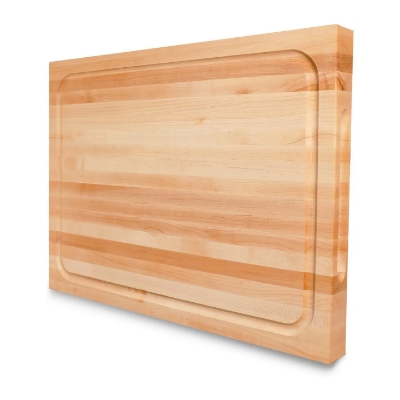Picture of Premium Wooden Cutting Board with Integrated Sink Design, Large 12x12 Inch, Drip Tray, for Kitchen and Restaurant Use - Multicolor