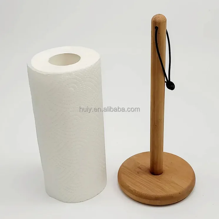 Picture of wooden  Paper Towel Holder Countertop Tissue Holder Rack wooden Kitchen Tissue Paper Towel Stand - Multicolor