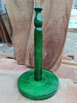 Picture of Wooden Kitchen Tissue Holder for home ( one stick green color ) - Green