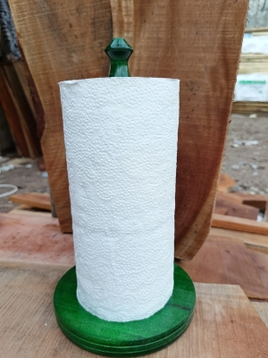 Picture of Wooden Kitchen Tissue Holder for home ( one stick green color ) - Green