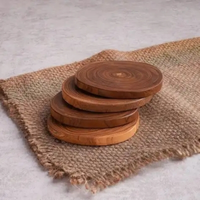 Picture of wooden slice without bark for multiusing  ( 8 inch plus ) - Multicolor