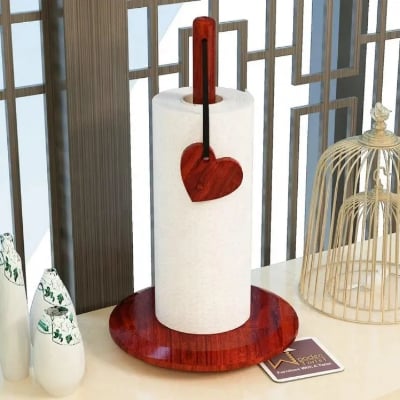 Picture of TIMBER ZONE  Handicrafts Compact Wooden Napkin Holder with Stylish Design - Multicolor