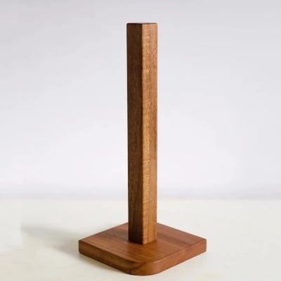 Picture of Modern Single-Tier Wood Kitchen Tissue Paper Towel Flexible Holder for Living Room Storage and Decor - Multicolor