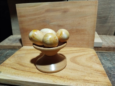 Picture of Wooden toys combo  set ( 4 egg set and  4 apple set with stand )  wooden kids toy set kids playing set - Multicolor