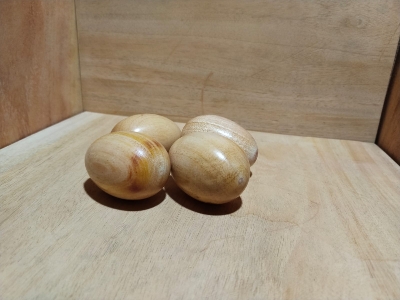 Picture of wooden small size egg for baby toys ( 1 pcs )