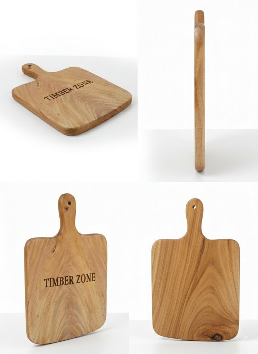 Picture of heavy duty wooden chopping board , ( 10 inch * 17 inch ) thick butcher cutting board for meat & fish - Multicolor