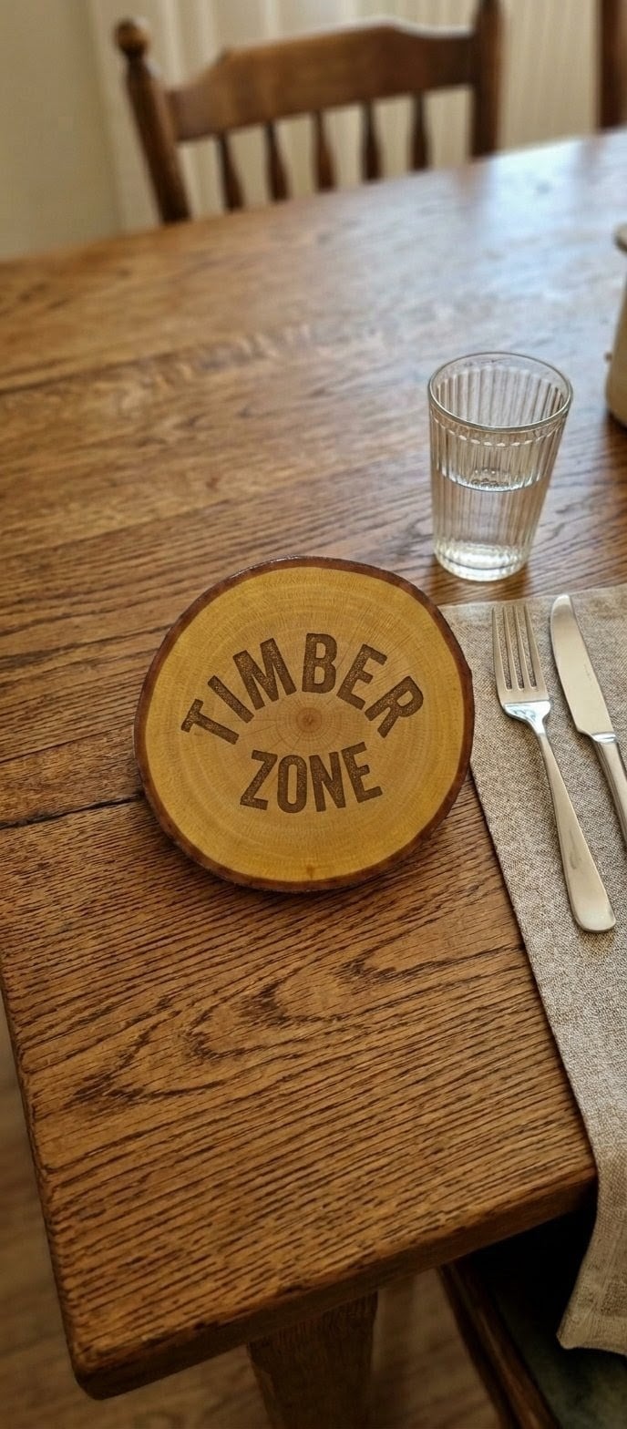 Picture of wooden slice with bark ( 4 inch ) - Multicolor