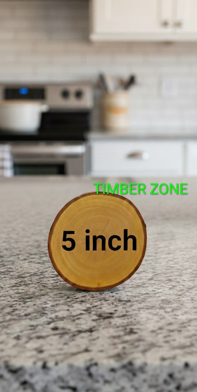 Picture of natural wooden slice with bark ( 5 inch )