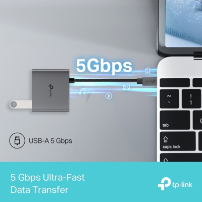 Picture of TP-Link UH3020C USB-C 3-in-1 Multiport Hub with 2 USB-A Ports & USB-C Power Delivery