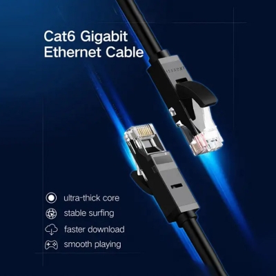 Picture of Ugreen NW102 (20158) Cat-6 U/UTP 0.5 Meter Black Network Cable # 20158, Patch Cord
