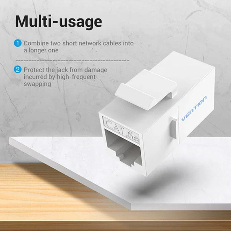 Picture of Vention VDD-B11-W Cat 5E UTP White Keystone Jack Coupler #VDD-B11-W (10 Pcs)