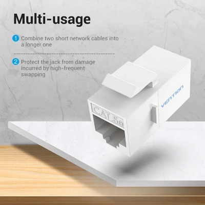 Picture of Vention VDD-B11-W Cat 5E UTP White Keystone Jack Coupler #VDD-B11-W (10 Pcs)