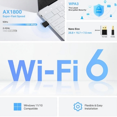 Picture of TP-Link Archer TX20U Nano AX1800 Dual Band Wi-Fi 6 USB Adapter