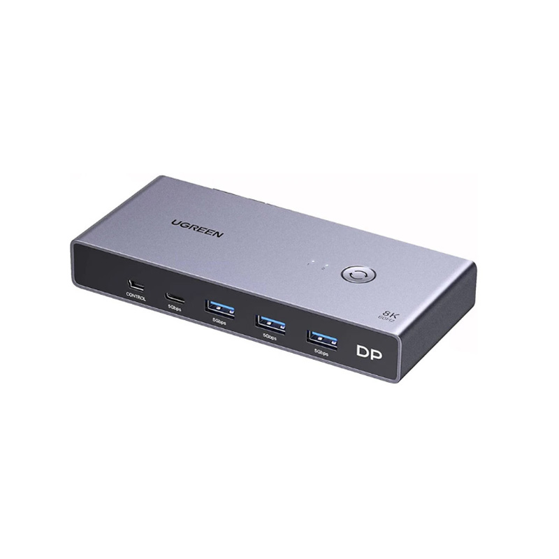Picture of UGREEN CM695 (25962) DisplayPort KVM Gray Switch with 4 USB Port