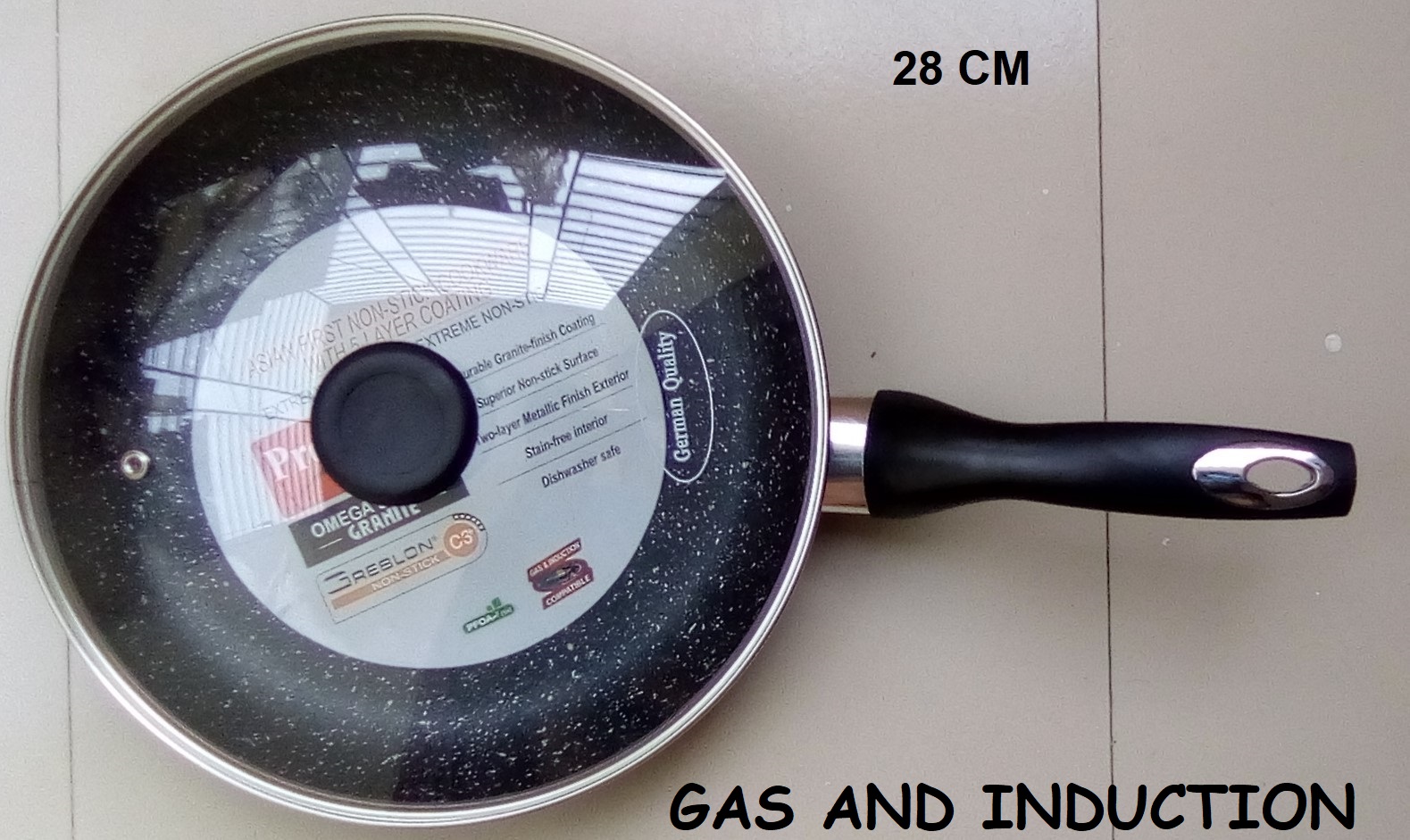 Picture of Prestiege INDUCTION Fry pan 28 cm with glass lid(Grey)