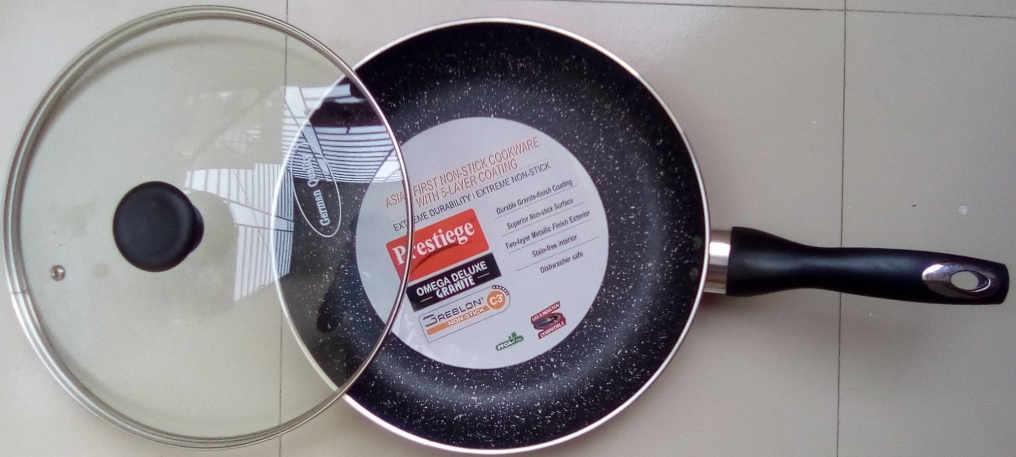 Picture of Prestiege INDUCTION Fry pan 28 cm with glass lid(Grey)