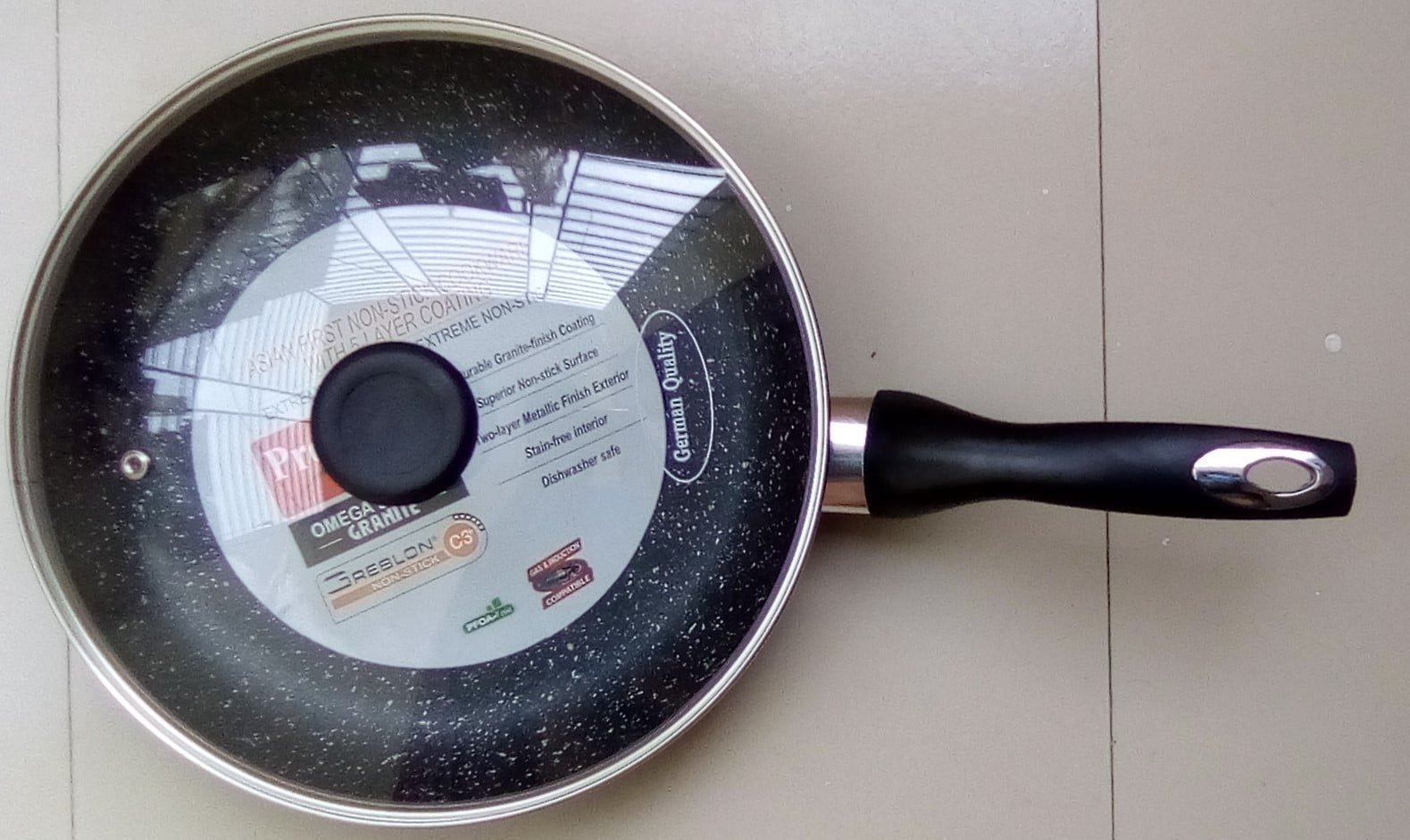 Picture of Prestiege INDUCTION Fry pan 22 cm with glass lid(Black)