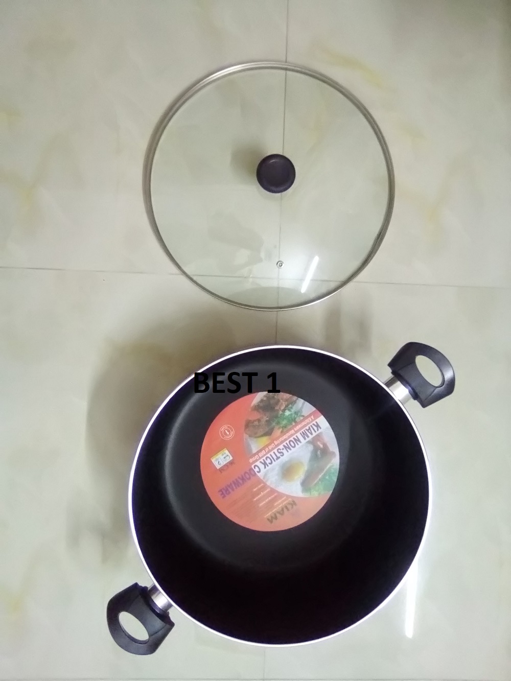 Picture of Kiam Non Stick Casserole (Sauce Pan) With Glass Lid 36cm(Multicolor)