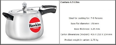 Picture of Hawkins Contura Silver Pressure Cooker 6 litre(Silver)