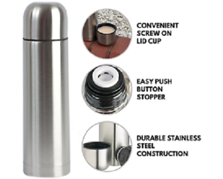 Picture of 1000ML/ 1 LITRE ALL STEEL HOT/COLD WATER FLASK/TEA FLASKS/VACUUM BOTTLE(Multicolor1000)