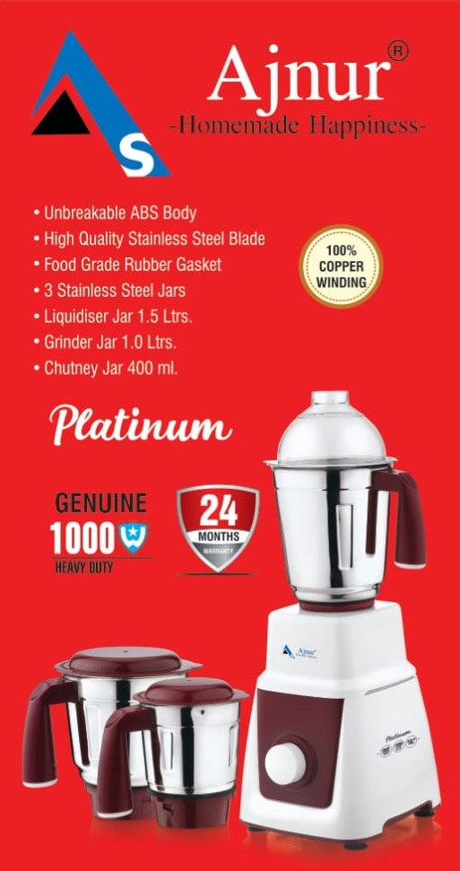 Picture of High Quality - 1000 Watts Plus Mixer Grinder - 3 SS Jar - 1