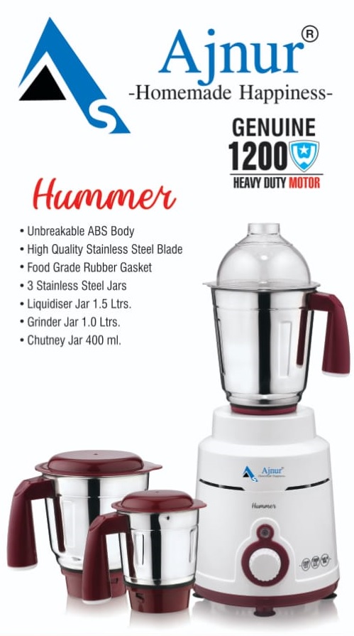 Picture of Ajnur Blender Plus Mixer Grinder - Powerful 1200W Motor for Superior Performance-Auto shut-off for overload protection(Multicolor)