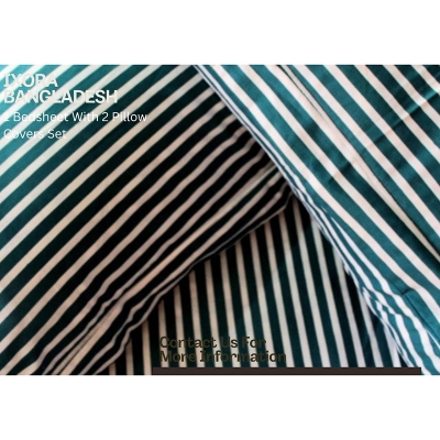 Picture of 100% Premium Cotton Bedsheet.  Set Includes 1 Bedsheet and 2 Pillow Covers