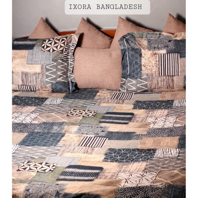 Picture of 100% Premium Cotton Bedsheet.  Set Includes 1 Bedsheet and 2 Pillow Covers