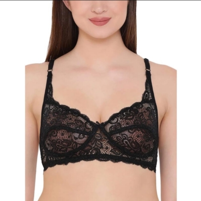 Picture of 2 peace export quality deluxe comfortable full ac net bra - Multicolor