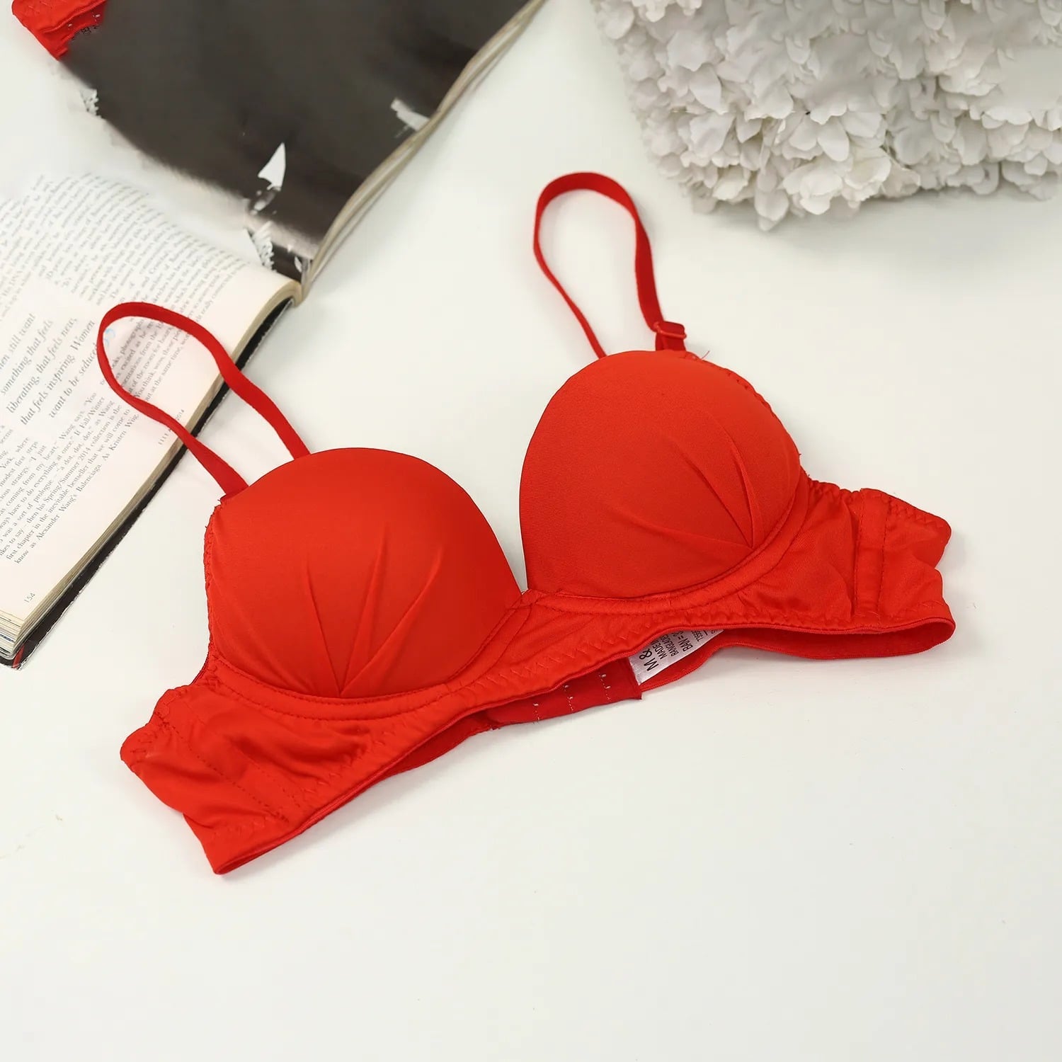 Picture of non padded stylish export quality deluxe comfortable soft foam bra - Multicolor