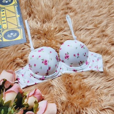 Picture of 1 peace export quality deluxe comfortable soft print foam bra - Multicolor