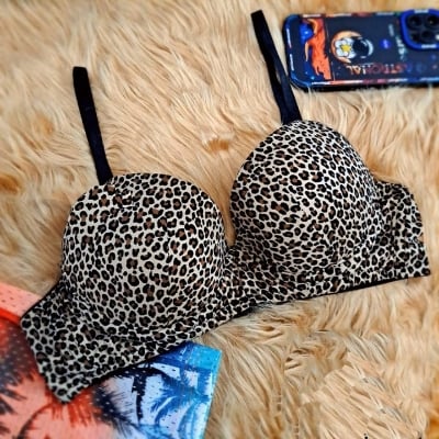 Picture of Tiger Printed Soft Comfortable Pushup Paded Foam Bra for Sexy Women and Teenagers Girls