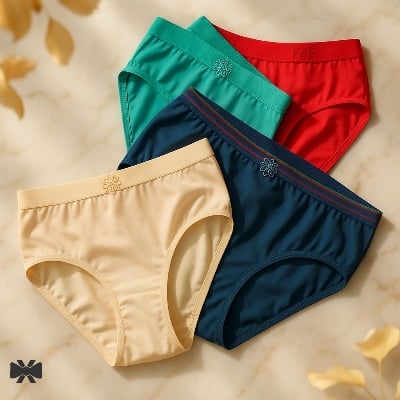 Picture of 4 Pack 4 Color Loxicave Premium Panty Stylish panty Short Panty Hot Panty Cotton Panty - Multicolor