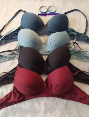 Picture of 4 pc Elegant Women Push-Up Bralette with Adjustable Straps, Comfortable Breathable Material, Available in Multiple Colors - Multicolor