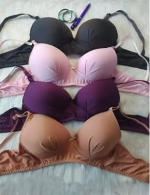 Picture of 4 Pc Elegant Women Push-Up Bralette with Adjustable Straps, Comfortable Breathable Material, Available in Multiple Colors - Multicolor